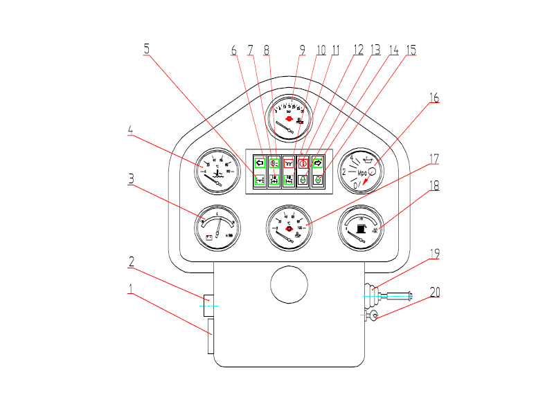 XCMG Grader Instrument Box Ment
